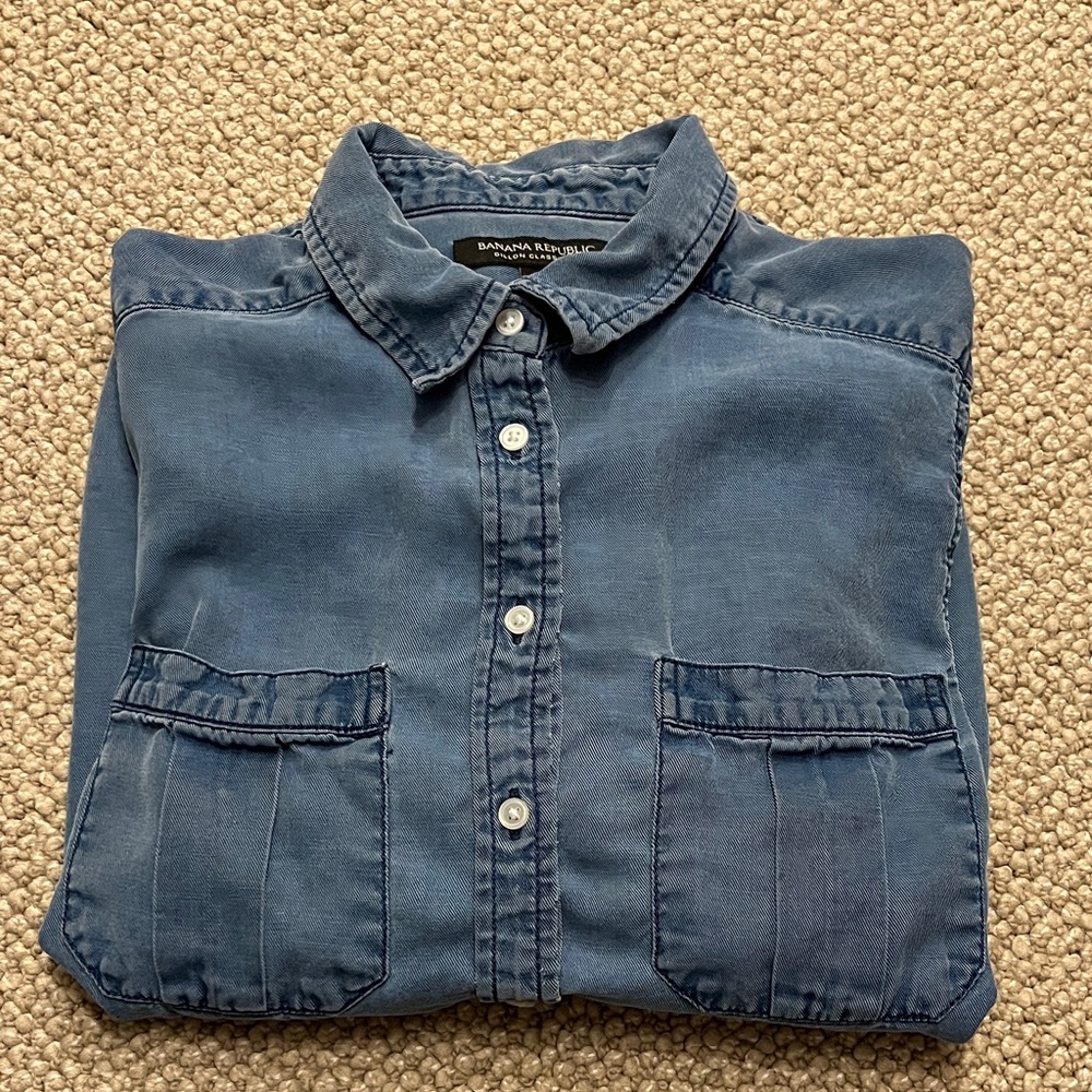Banana Republic Blue Button-Down Shirt - Picture 16 of 16